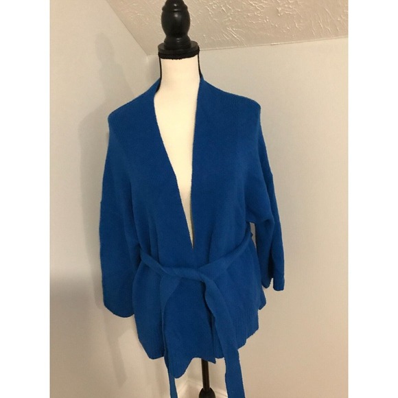Anthropologie Sleeping on Snow Alcott Blue Kimono Wrap Cardigan Sweater - EXSM - Picture 1 of 9
